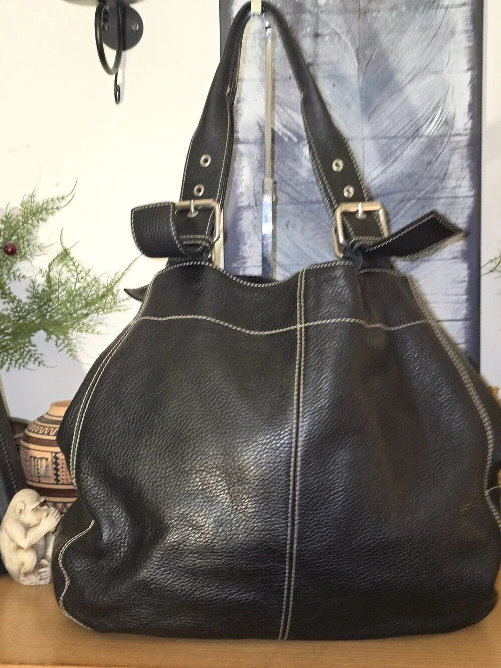 Mauritzio Taiuti Large Pebbled Leather Hobo. Made In Italy.